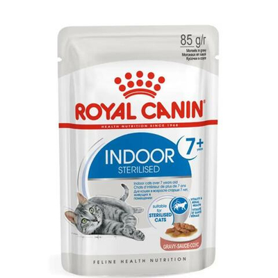 Корм влажный для кошек Royal Canin Indoor Sterilised 7+ кусочки в соусе, 85г