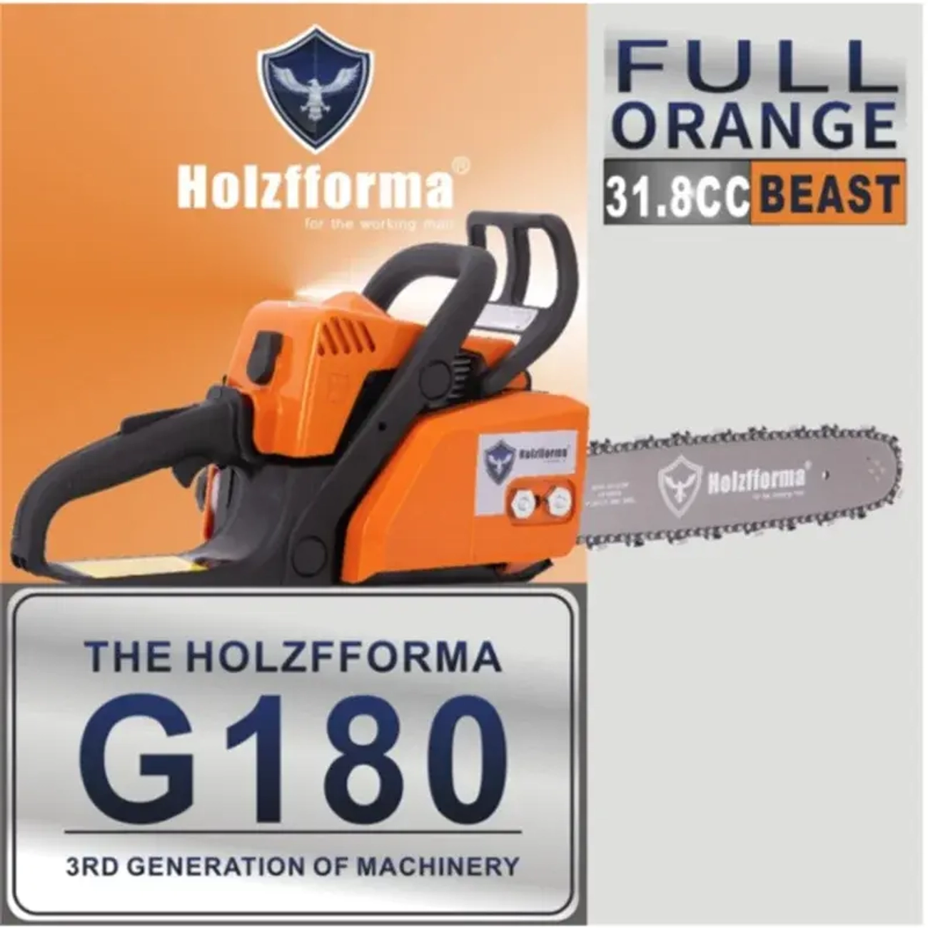 HOLZFFORMA G180 – қуатты әрі сенімді бензин ара. Кәсіби нәтиже әр кесуде!