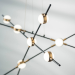 745247 Люстра BERGAMO LED 5Wх12 4800LM ЧЕРНЫЙ МАТОВЫЙ/ЗОЛОТО 4000K