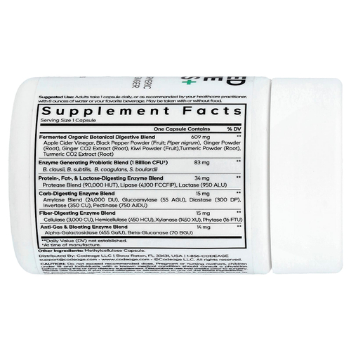 Codeage, Ферментированные пищеварительные ферменты +, 30 растительных капсул