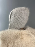 шапка ушанка вязаная зимняя ангора пушистая