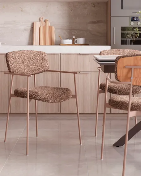 Стул с подлокотниками Talio, коричневый, бежевые ножки