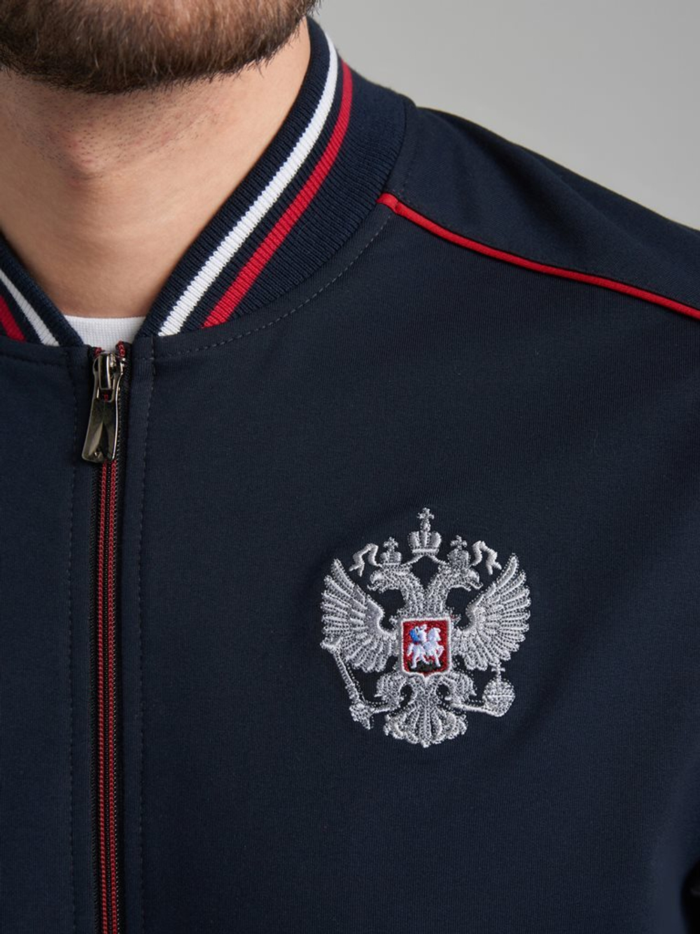 Спортивный костюм Россия 11M-RT-1751 серо-синий
