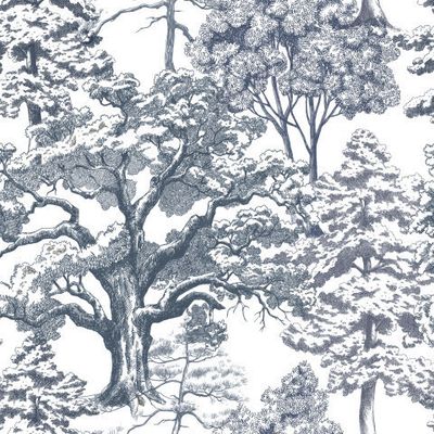 Деревья в винтажном стиле. Графика chinoiserie-inspired