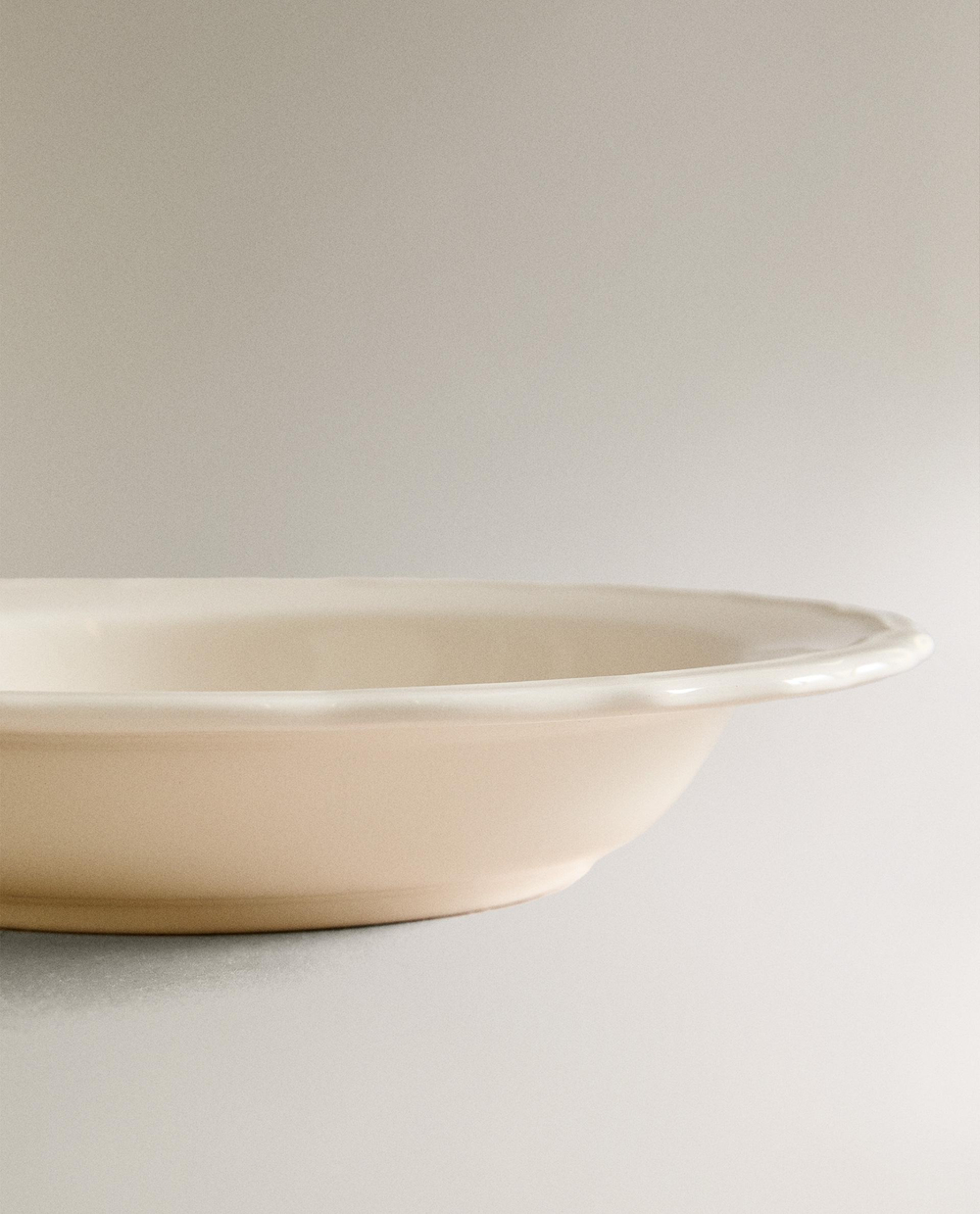 Zara Home тарелка глубокая из фаянса, цвет бежевый, 23 см