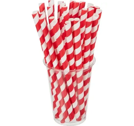 Трубочки Tambien ECO бумажные одноразовые 210x10 "Леденец" 100шт/упак