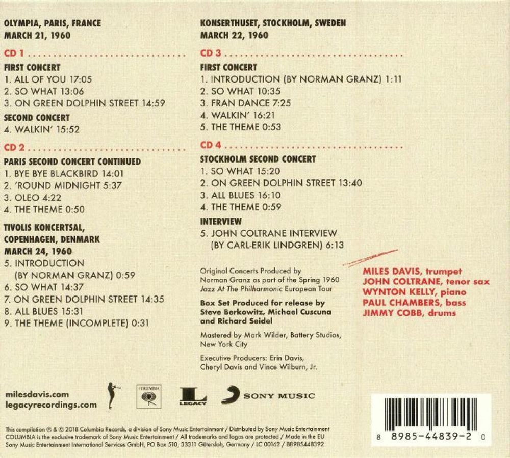 Miles Davis & John Coltrane / The Final Tour: The Bootleg Series, Vol. 6 (4CD)