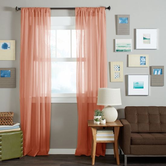 Длинные шторы. Тюль вуаль Nouvelle-2 (Grapefruit)