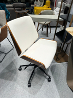 Кресло JY6264X-B белый PU/орех/черный