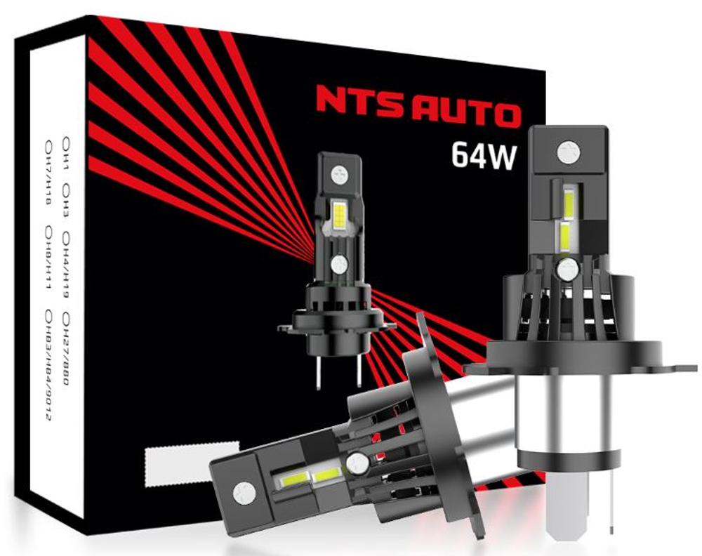 Автолампа LED Н 7 к-т (станд цок) (без обманки) 12-24v A54 64W 6300К 6400Lm "NTS" (A54-H7-6300К)