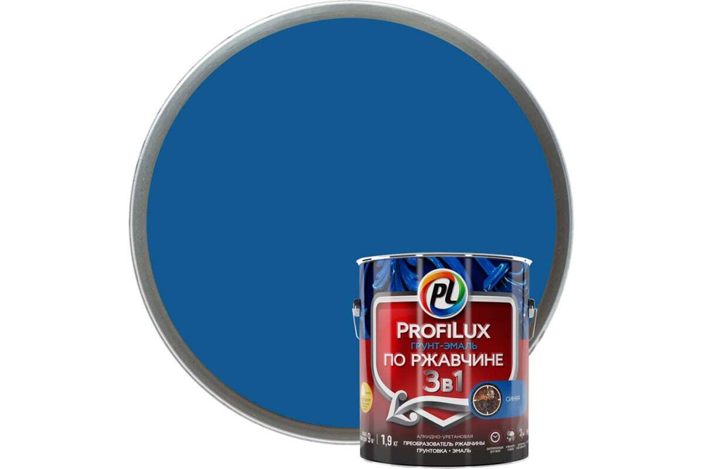 Грунт-эмаль по ржавчине 3 в 1 Profilux полуматовая синяя