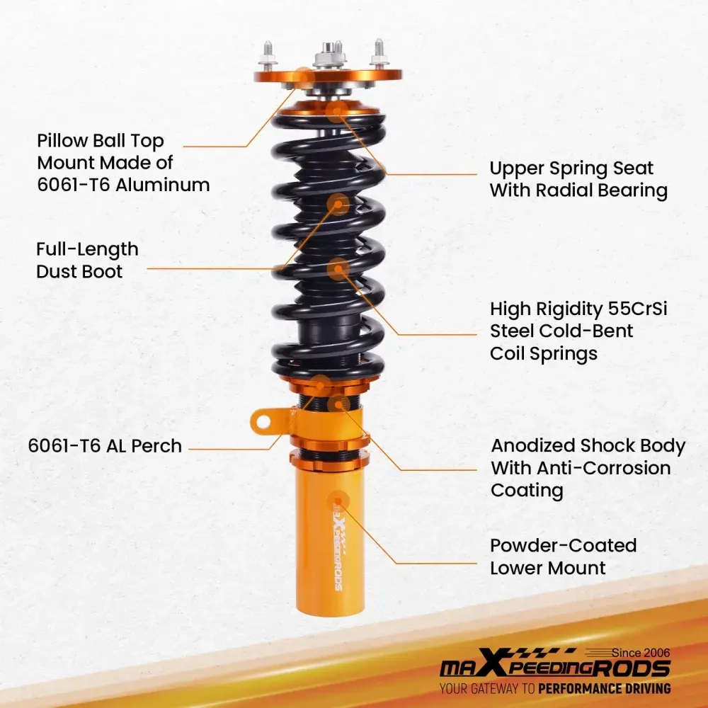 Coilovers Shock Struts подходит для автомобиля BMW 5 Series E60 Sedan 2004-2010 523 525 528 530 RWD