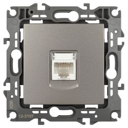 Розетка ЭРА Серия 12 12-3107-16 информационная RJ45 титан | ЭРА 12 Титан