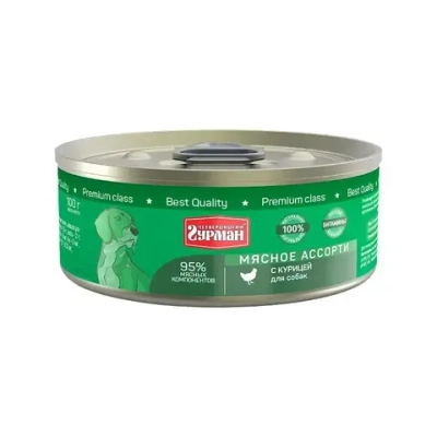 Четвероногий гурман кон.д/соб.мясное ассорти с курицей 100г