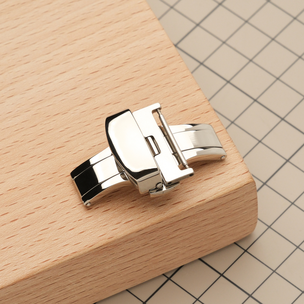 Застежка-бабочка с фиксирующим механизмом, цвет серебро