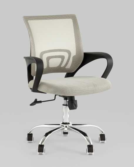 Компьютерное кресло TopChairs Simple New офисное серое в обивке из текстиля с сеткой, механизм качания Top Gun