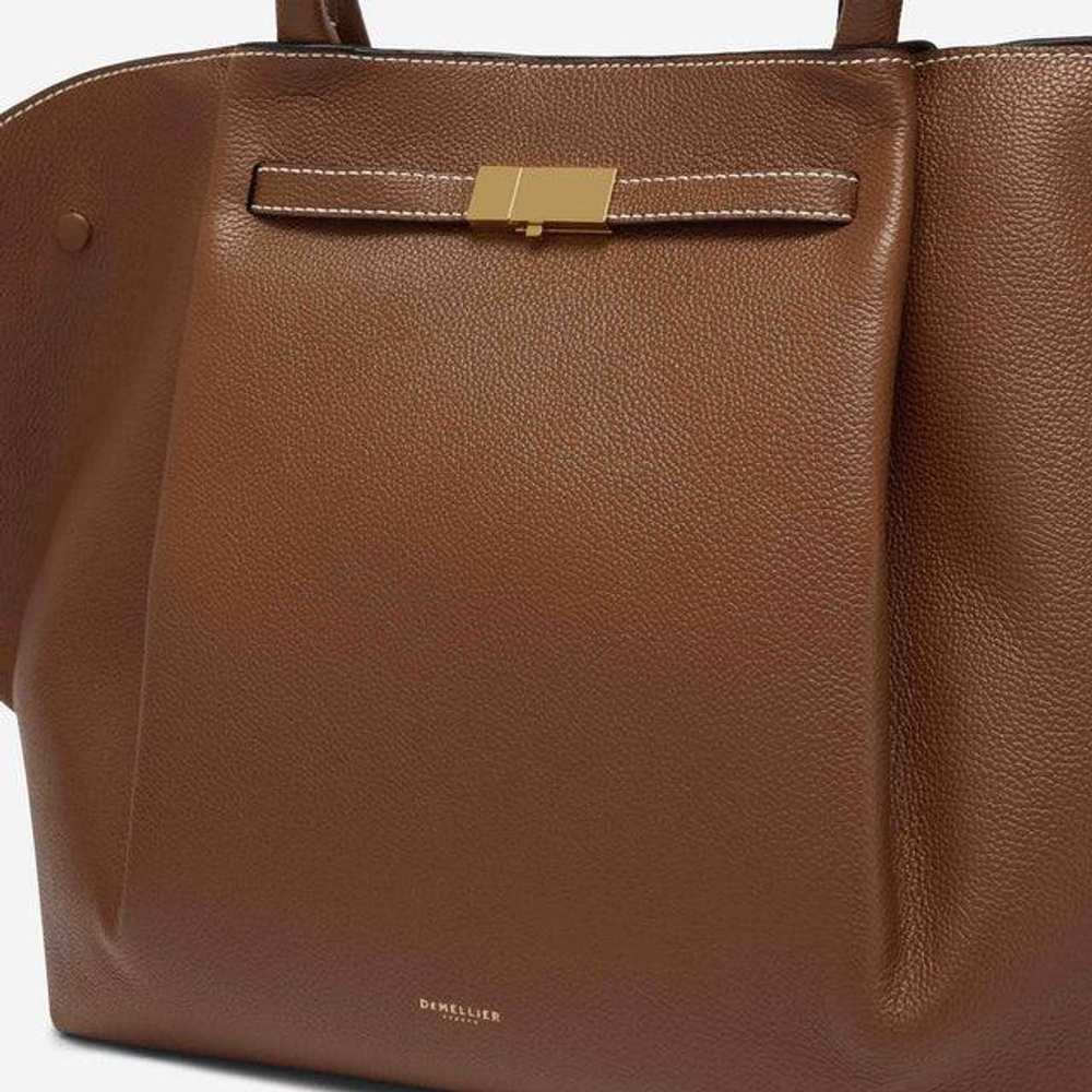 Сумка DeMellier The New York Tan Small Grain Ecru Stitching