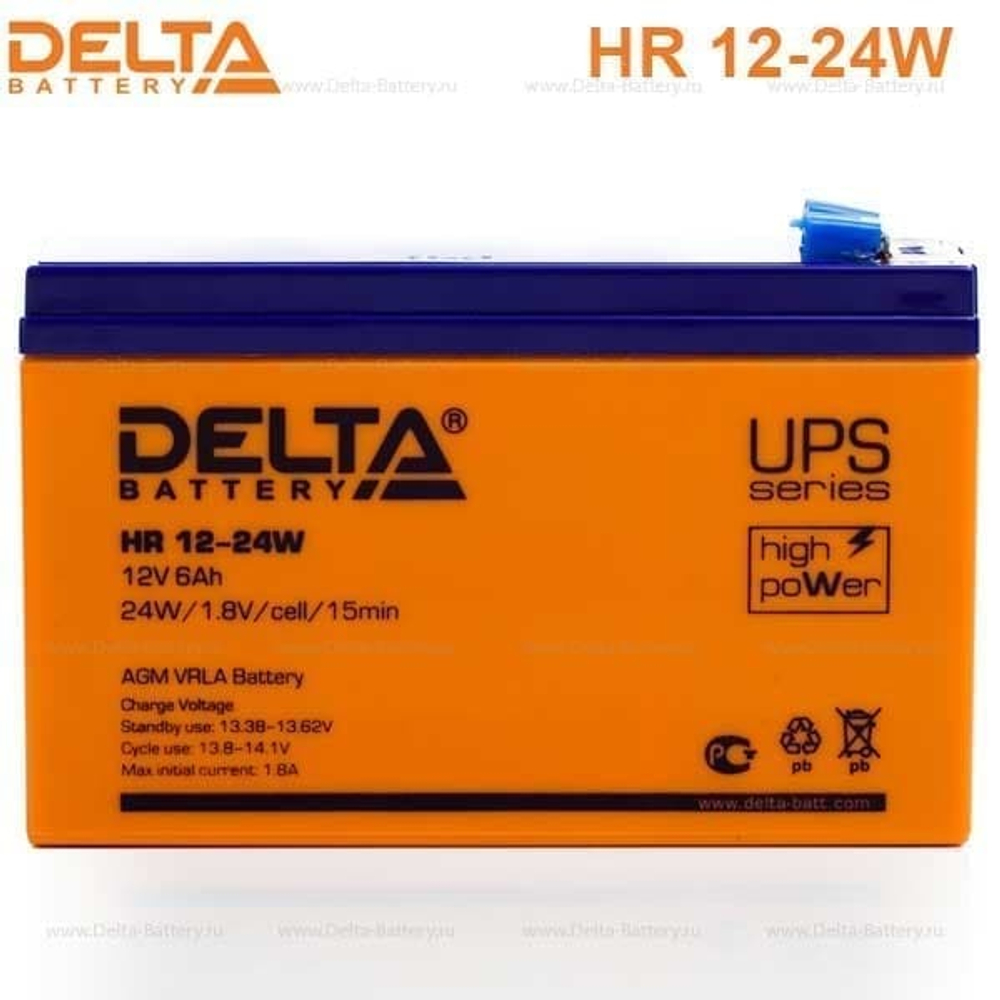 Аккумуляторная батарея Delta HR 12-24W (12V / 6Ah)