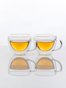 Чашка из боросиликатного стекла с двойными стенками и с ручкой 280 мл