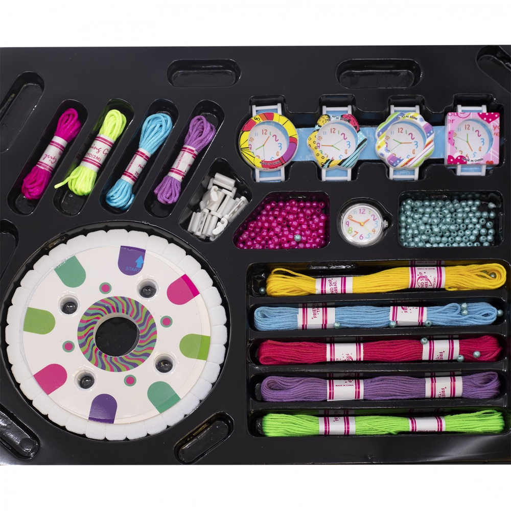 Набор для создания украшений-бисер Alingar, 340х255х50мм, "Часы 2",часы, 4 смен. блока, станок, замки, мулине, шнуры, бисер, карт. уп.
