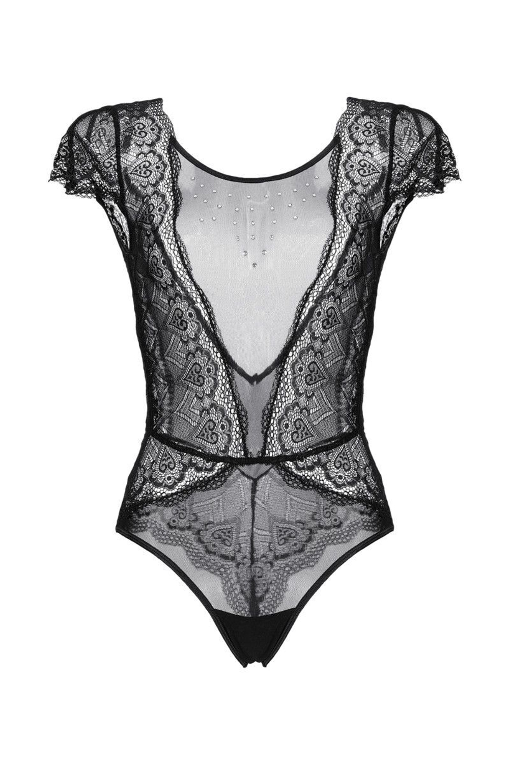 Ажурное боди с открытой спиной Delight (Размер: XL) (Цвет: белый)