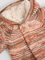 Вязаный кардиган с капюшоном для малышей Next K82-046, Кирпичный