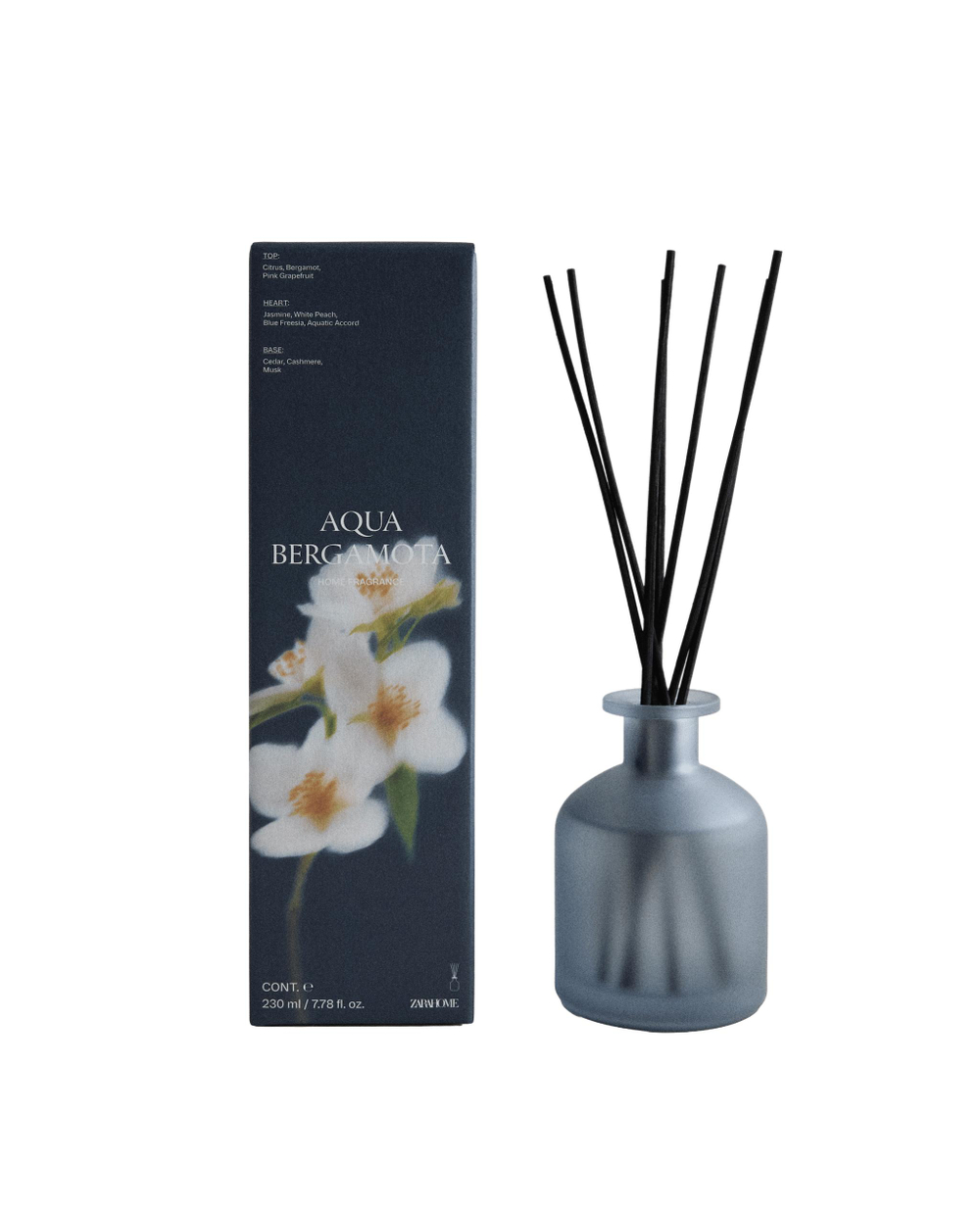 Zara Home Ароматический диффузор с палочками Aqua Bergamota, 230 мл, аромат для дома