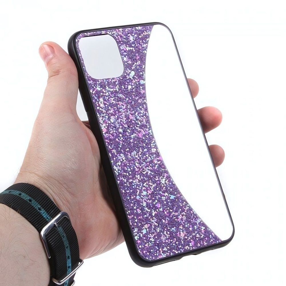 Чехол с блестками и зеркалом для iPhone 11 Pro Max, 011458 Бирюзовый