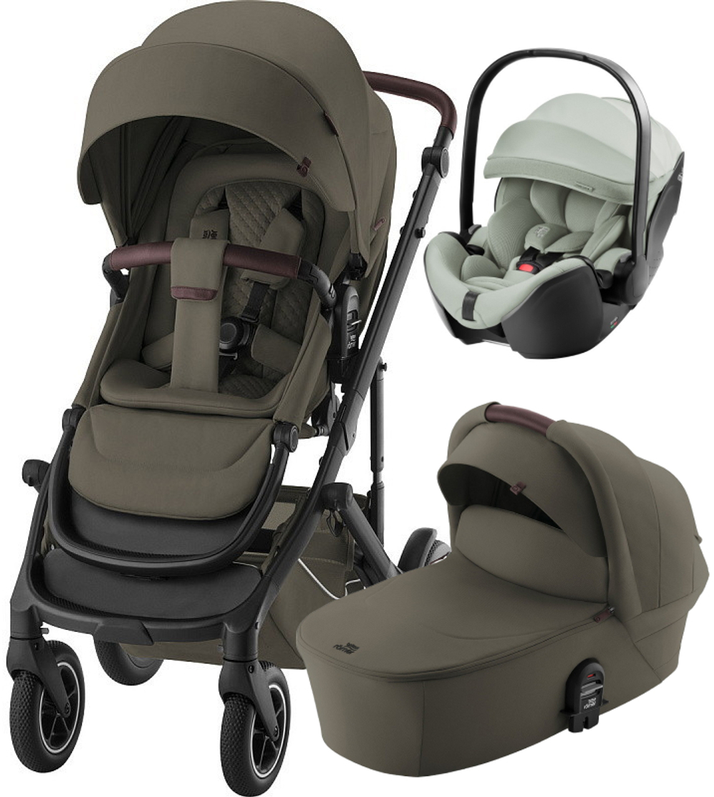 Коляска 3 в 1 Britax Roemer Smile 5Z LUX и автокресло Baby-Safe Pro Style Sage green Urban Olive