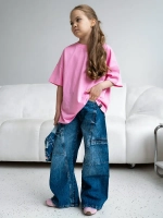 Футболка для девочки оверсайз розовая