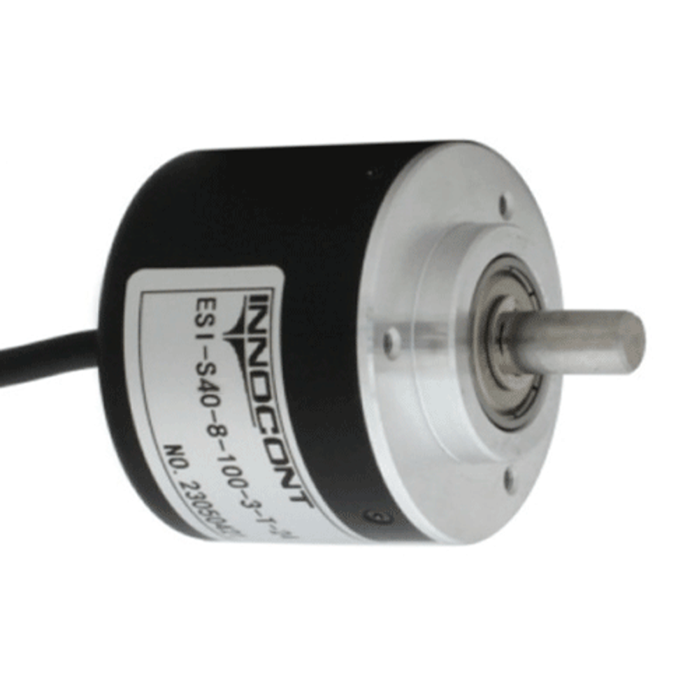 Инкрементальный энкодер INNOCONT D=40мм, выступающий вал 8мм, 2500 имп/об, 5VDC, выход TTL, IP54, -20…+80°C, радиальный кабель 2м