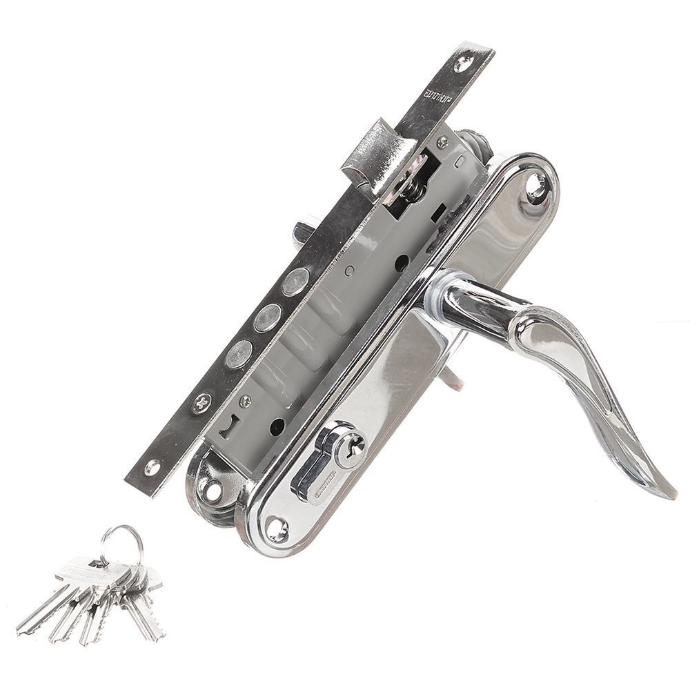 Замок врезной Аллюр, 102/3 CP, ручка в комплект, цилиндровый, хром