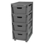 Комод на колесах luxe, 4 ящика, 300х690 мм (серый)