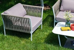 "Касабланка" лаунж-зона плетеная из роупа 4-местная, цвет серо-коричневый