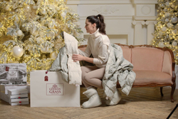 Плед дорожный пуховый 140х200 German Grass Travel Plaid серо-бежевый