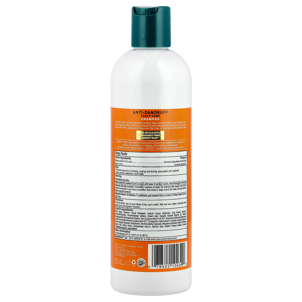 Jason Natural, шампунь для ухода за кожей головы, против перхоти, 355 мл (12 жидк. унций)