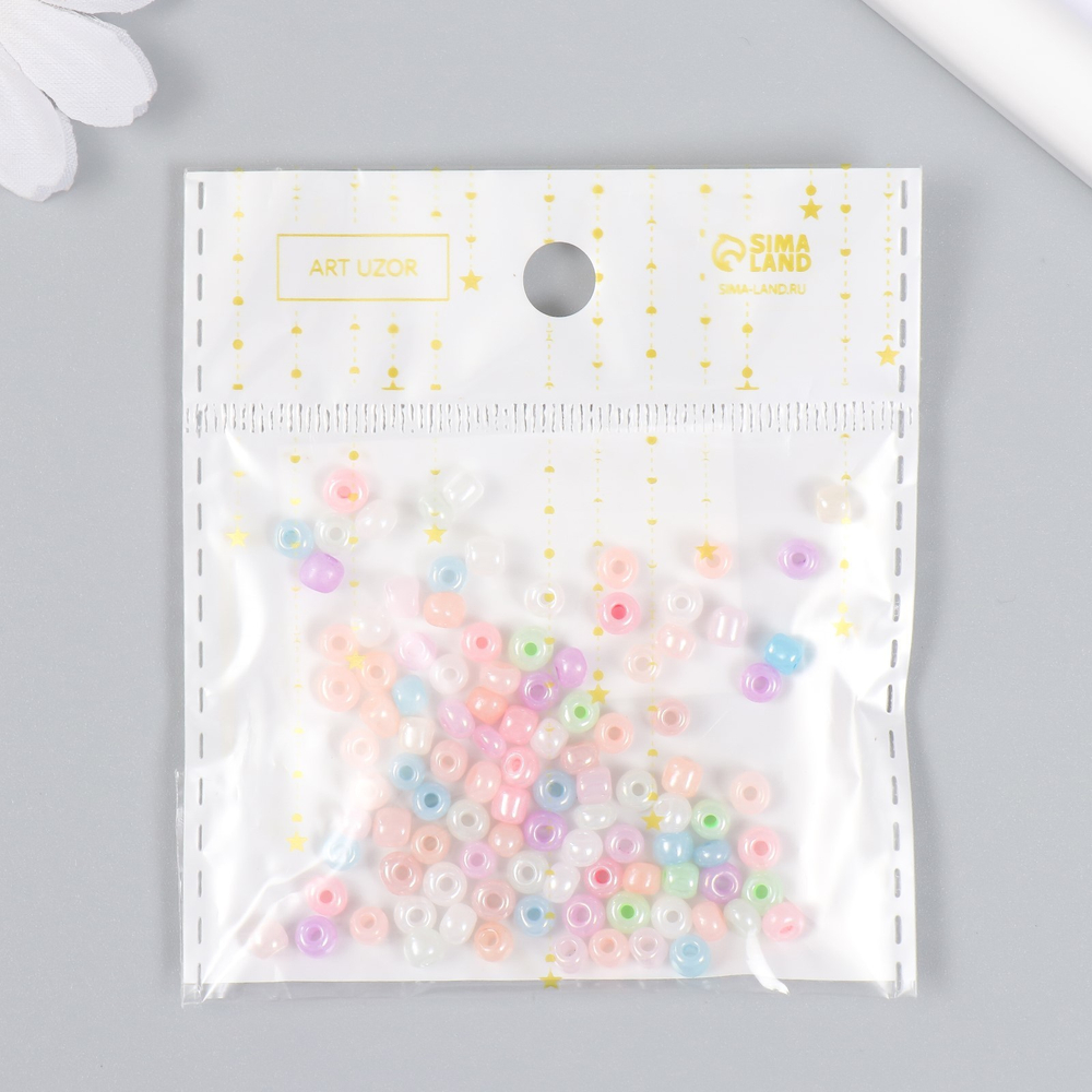 Бисер стекло 6/0 "Разноцветное ассорти" 10 гр   7998743