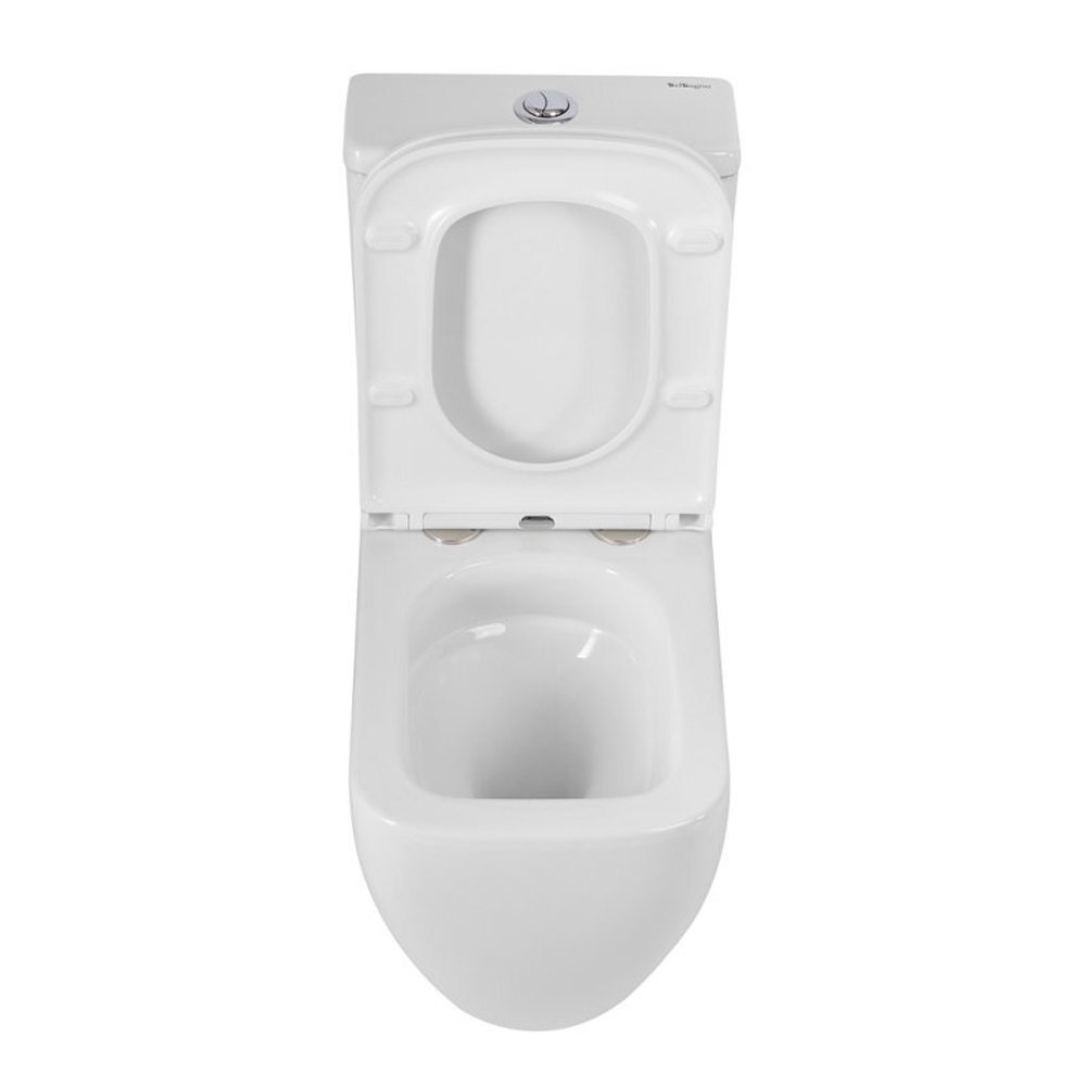 Унитаз-компакт безободковый BelBagno Luce BB2197CP-TOR/SC с крышкой-сиденьем микролифт, белый