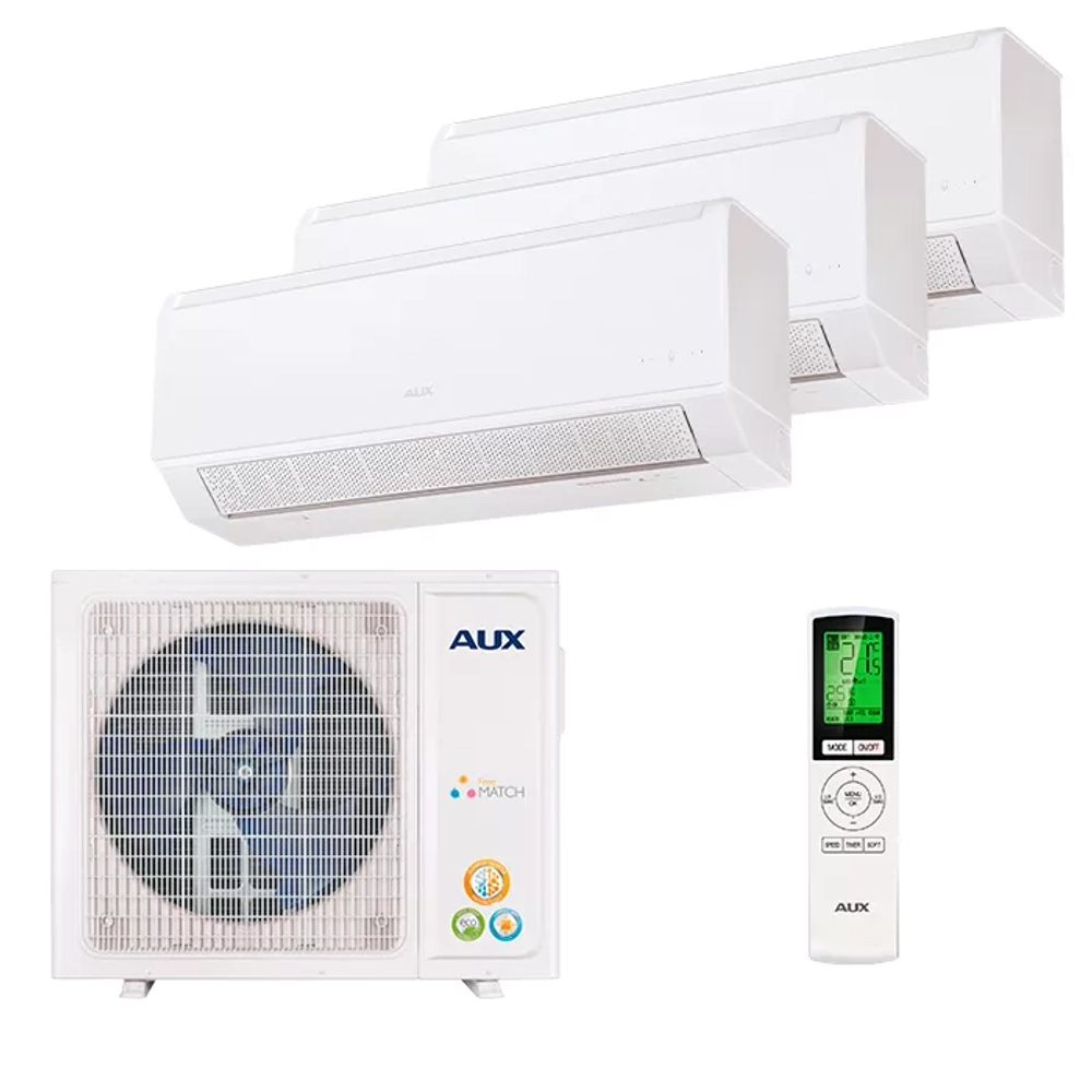 Мульти сплит система AUX на 3 комнаты (20+25+35 кв.м.) Comfort