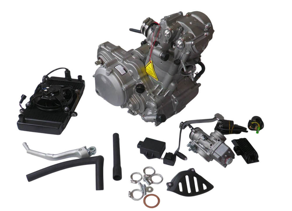 Двигатель 4т. 449 см3 194MQ, NC450, ZONGSHEN, 4х клап. (электростартер, жидкостное охлаждение)