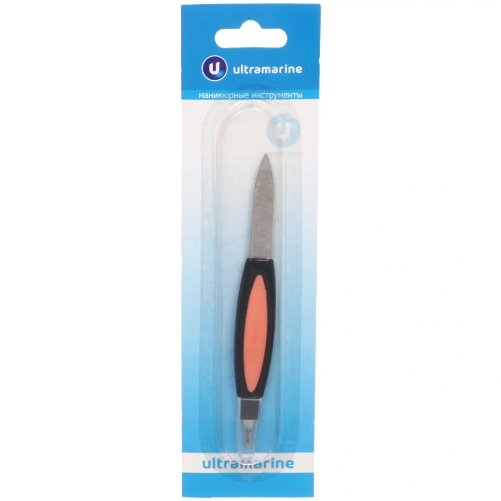 Пилка для ногтей металлическая с триммером на блистере «Ultramarine - Радуга», цвет ручки микс,13,5см✦