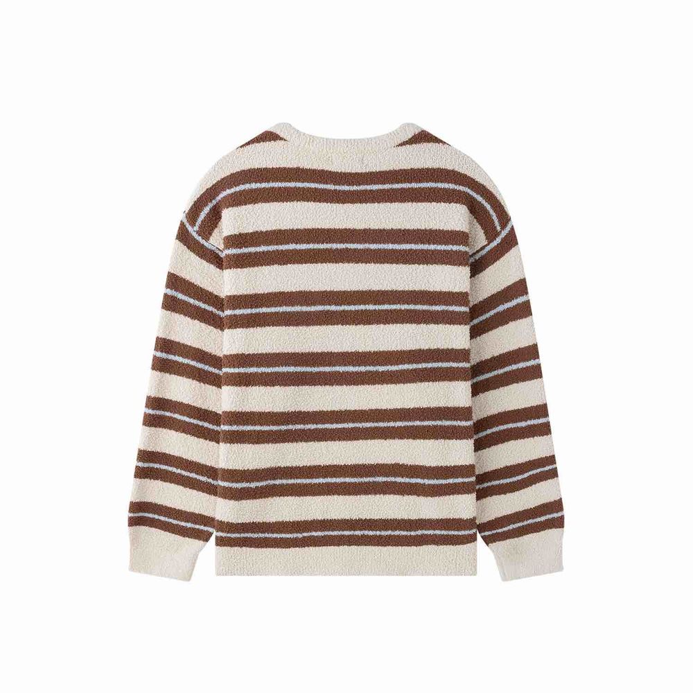 Свитер Ymkashix Soft Strips белый/кофейный
