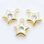 Подвеска Звезда, цвет золото, фианит, размер 13*11 мм, цена за 1 шт