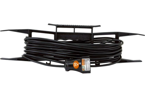 Удлинитель шнур на рамке, 10м, 1 гнездо, ПВС 2*0.75, 1300 Вт, без заземл, Народный TDM---