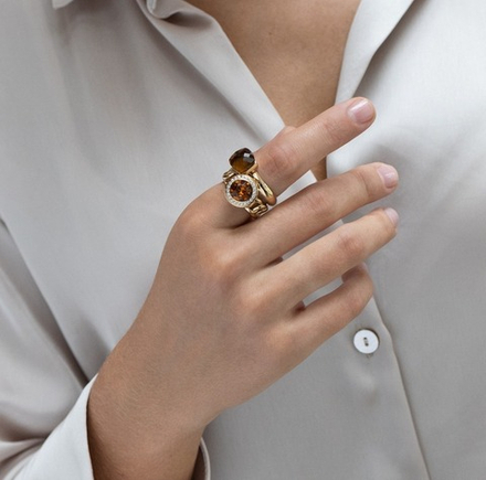 Кольцо Qudo FIRENZE 19 (G) Smoked Topaz 107001/40-5108 19 размер 19