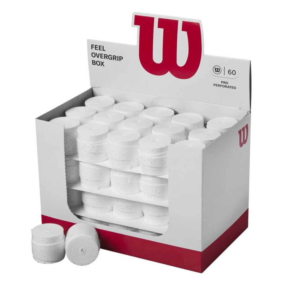 Теннисные намотки Wilson Pro Overgrip Perforated Box 60P - белый
