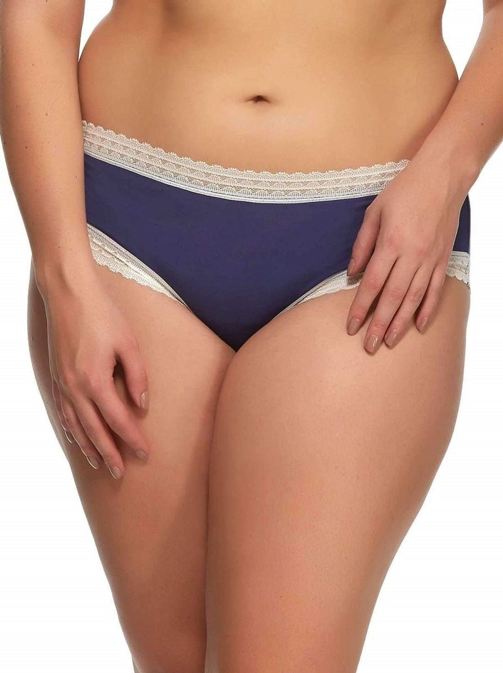 Трусики-хипстеры из мягкой микрофибры с кружевной отделкой (Размер: M) (Цвет: красный)