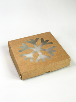 Коробка с окошком "Снежинка" 20 х 20 х 4 см