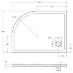 Душевой поддон из искусственного камня BelBagno Uno 120x90 L TRAY-MR-UNO-RH-120/90-550-35-W-L Белый