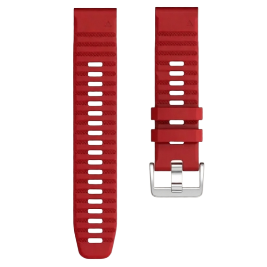 Ремешок QuickFit 22 мм. для Garmin силиконовый серебристая пряжка (Бордовый)